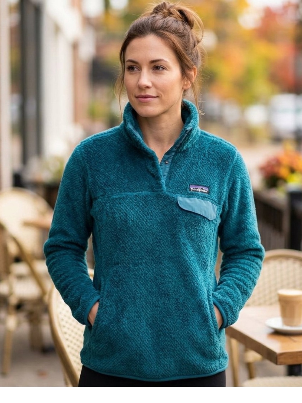 Patagonia Teal Pullover Fleece Jacket Re- Tool Snap … medium